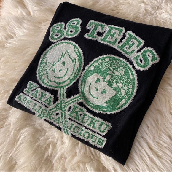 88 Tees Terrace House Yaya and Kuku Shaved Ice Sparkly Graphic T-Shirt S… - Picture 2 of 6